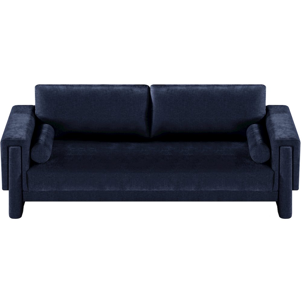 Madeline Navy Chenille Fabric Sofa. Picture 5