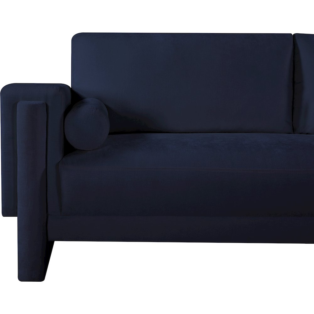 Madeline Navy Chenille Fabric Sofa. Picture 8