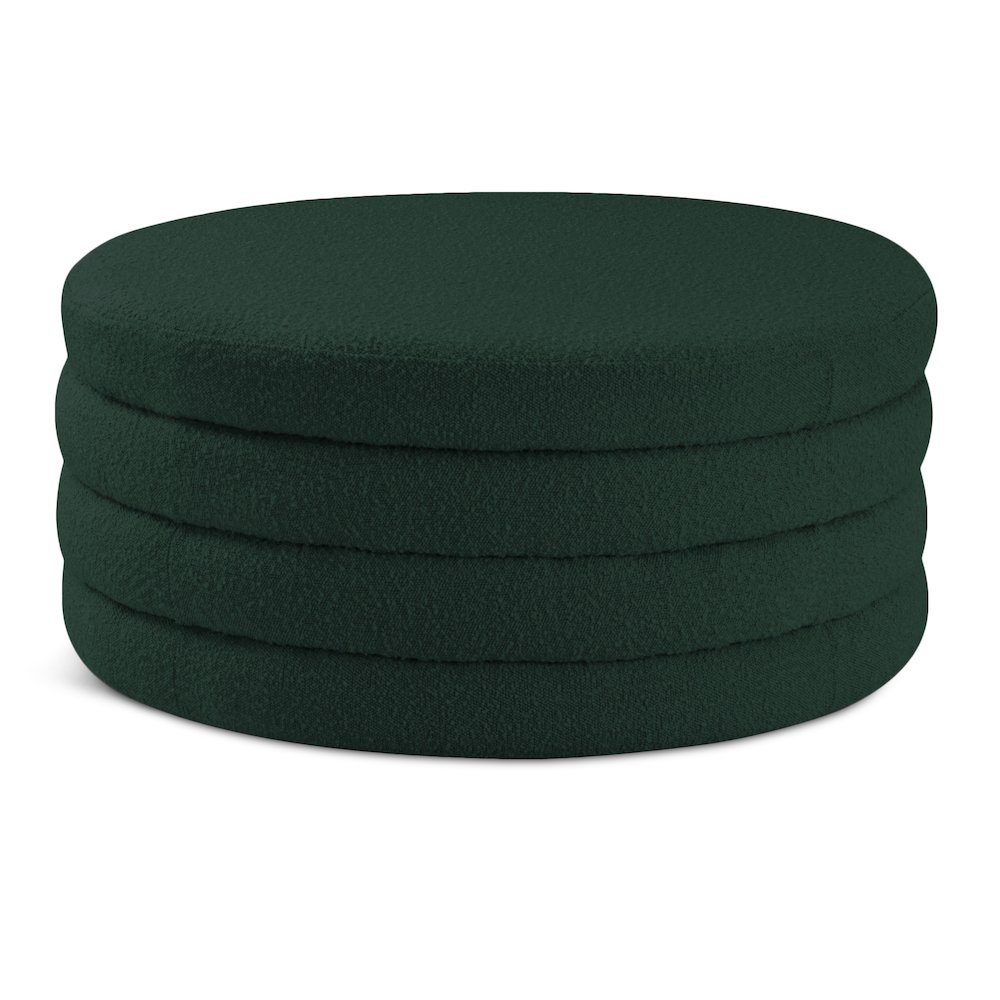 Aphia Green Boucle Fabric Ottoman/Coffee Table. Picture 1