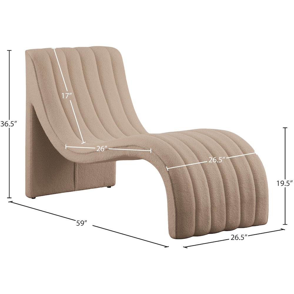 Orian Beige Teddy Fabric Chaise. Picture 8