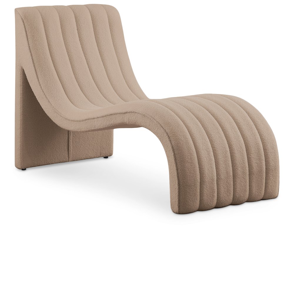 Orian Beige Teddy Fabric Chaise. Picture 1