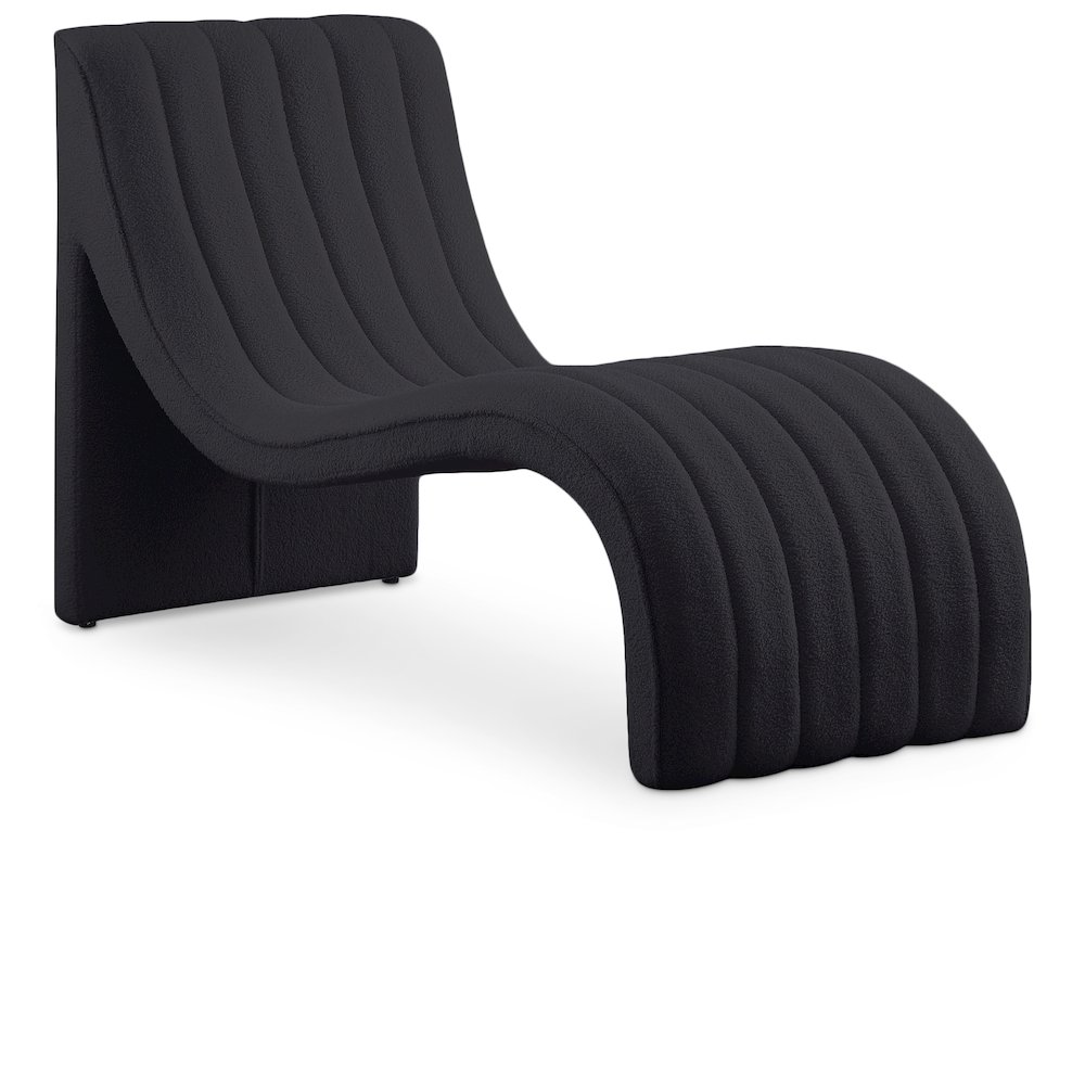 Orian Black Teddy Fabric Chaise. Picture 1