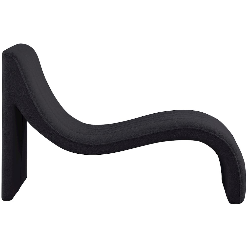 Orian Black Teddy Fabric Chaise. Picture 4