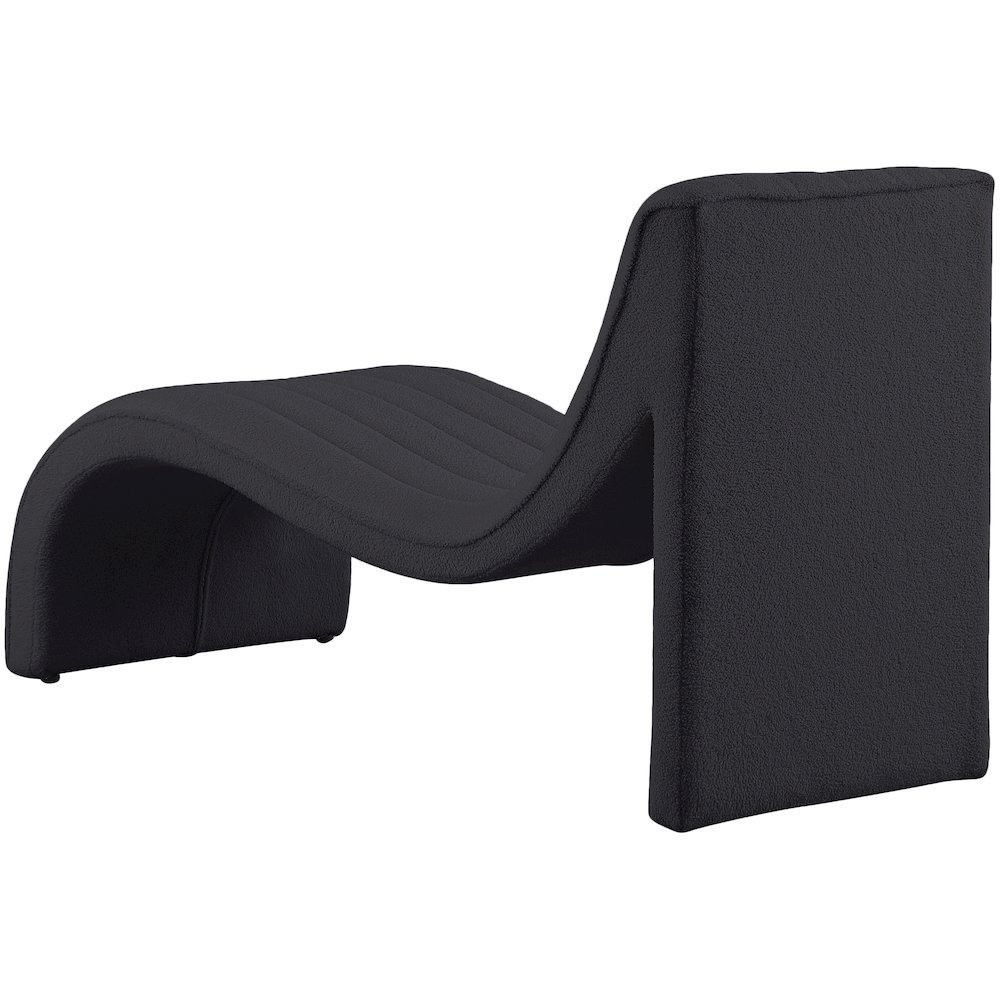 Orian Black Teddy Fabric Chaise. Picture 6