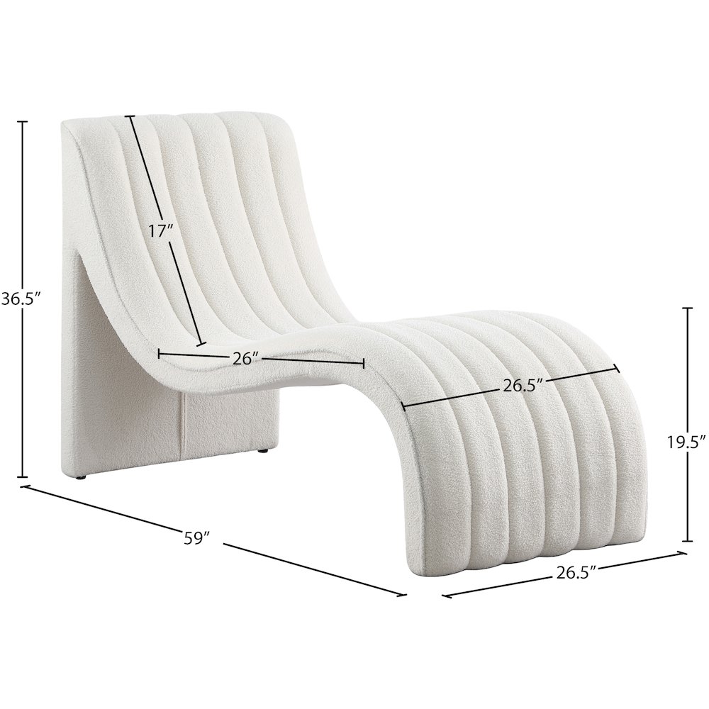 Orian Cream Teddy Fabric Chaise. Picture 8
