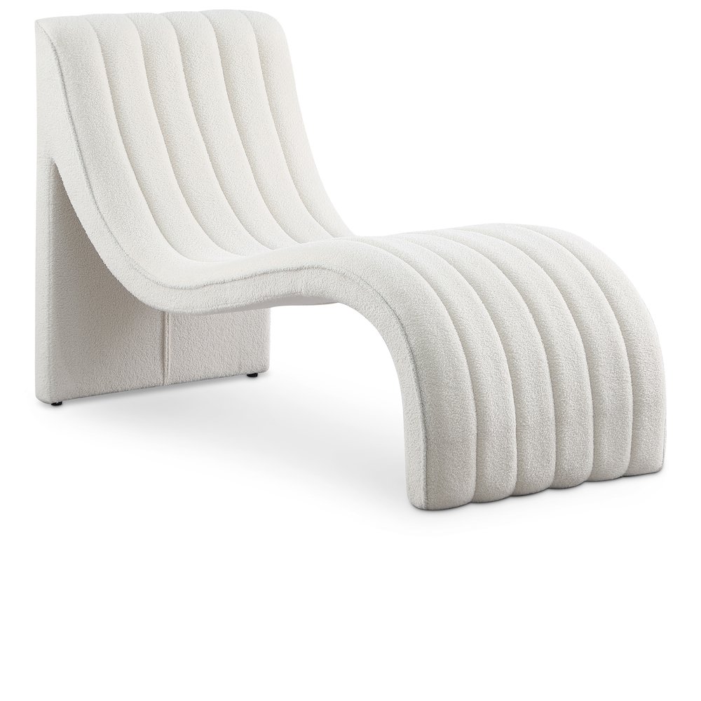 Orian Cream Teddy Fabric Chaise. Picture 1