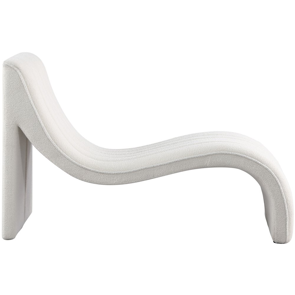Orian Cream Teddy Fabric Chaise. Picture 4