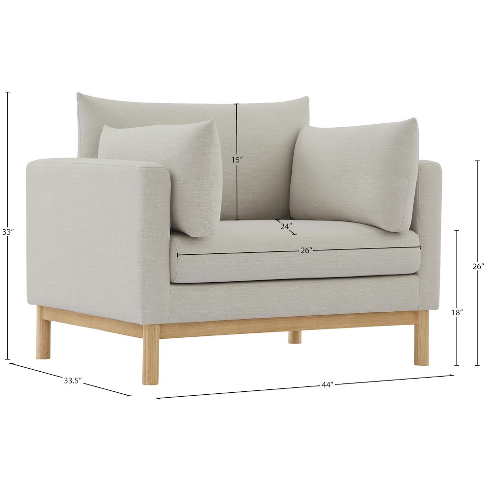 Langham Beige Linen Textured Fabric Chair. Picture 15