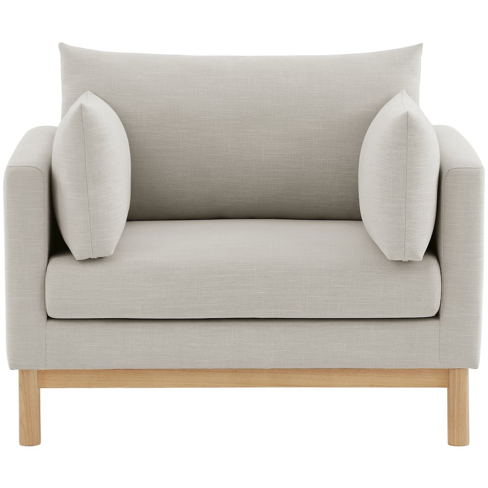 Langham Beige Linen Textured Fabric Chair. Picture 4