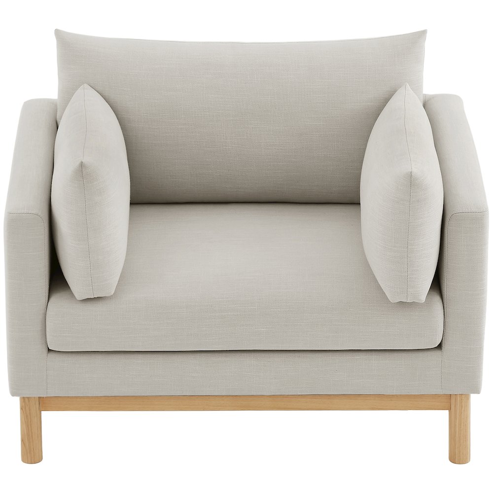 Langham Beige Linen Textured Fabric Chair. Picture 5