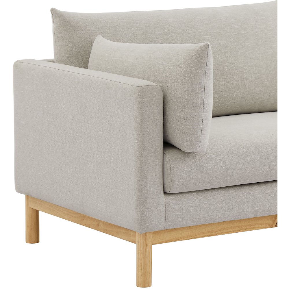Langham Beige Linen Textured Fabric Chair. Picture 7