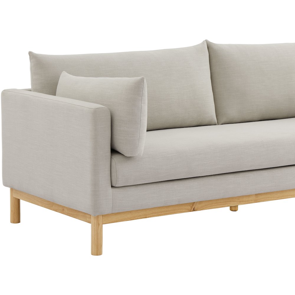 Langham Beige Linen Textured Fabric Sofa. Picture 8