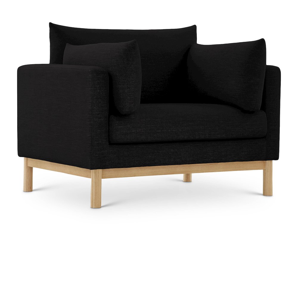 Langham Black Linen Textured Fabric Chair. Picture 1