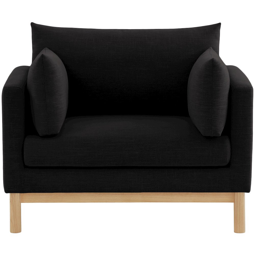 Langham Black Linen Textured Fabric Chair. Picture 4