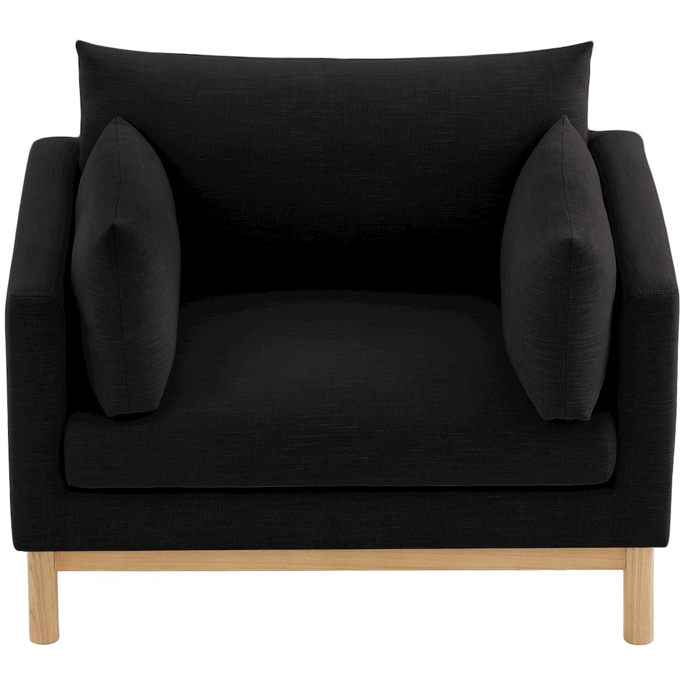 Langham Black Linen Textured Fabric Chair. Picture 5