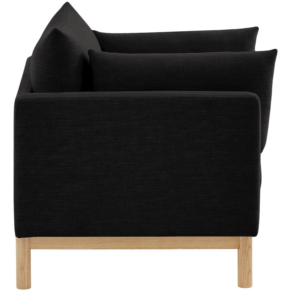 Langham Black Linen Textured Fabric Chair. Picture 6