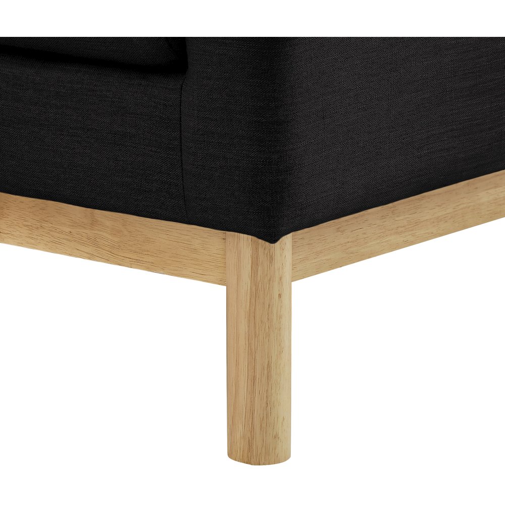 Langham Black Linen Textured Fabric Loveseat. Picture 11