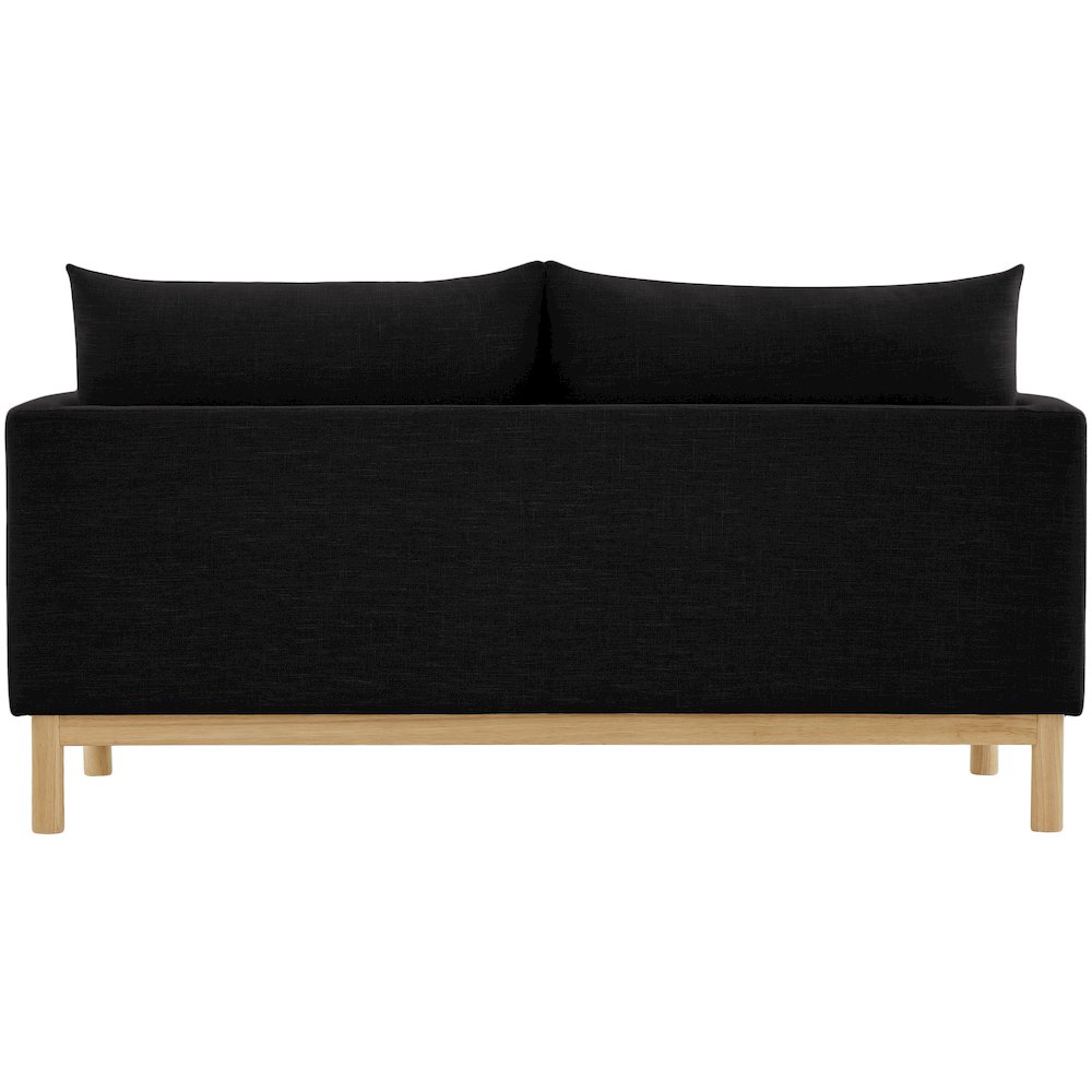 Langham Black Linen Textured Fabric Loveseat. Picture 3