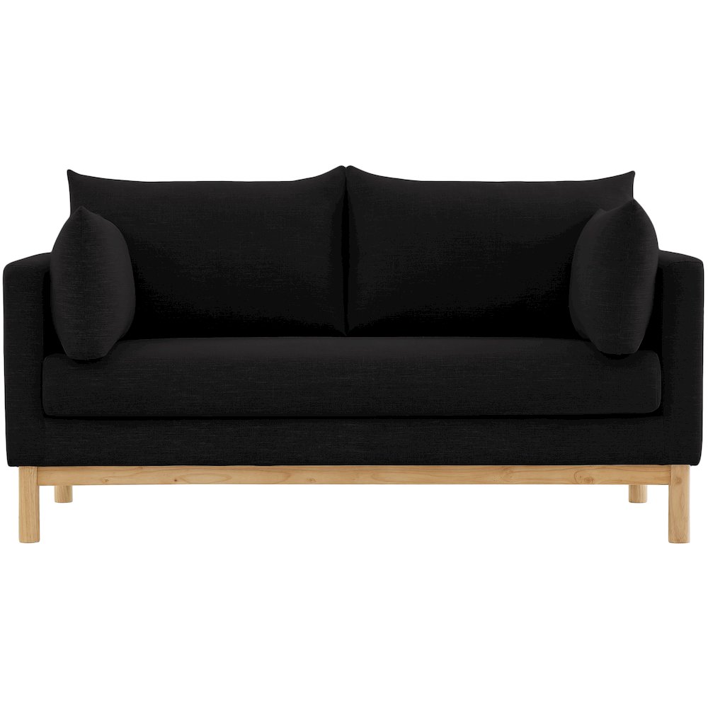 Langham Black Linen Textured Fabric Loveseat. Picture 5