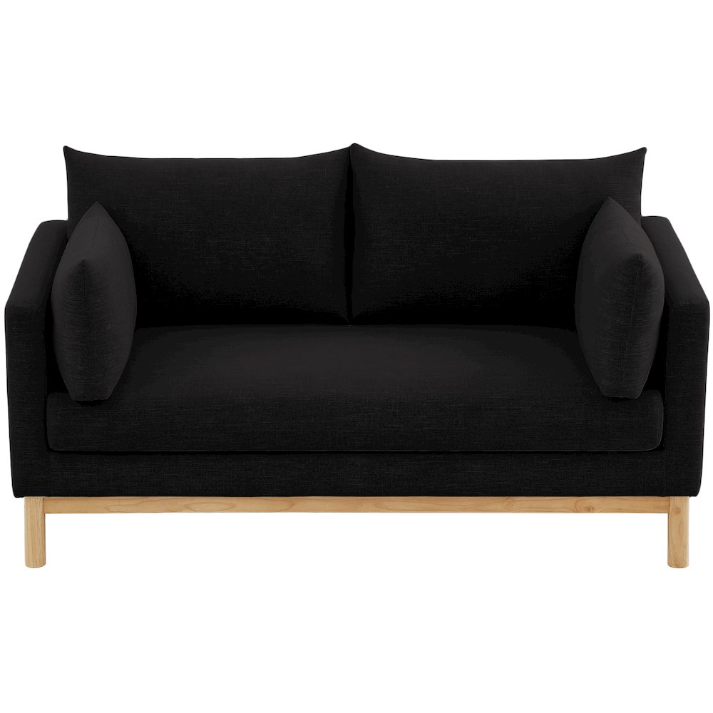 Langham Black Linen Textured Fabric Loveseat. Picture 6