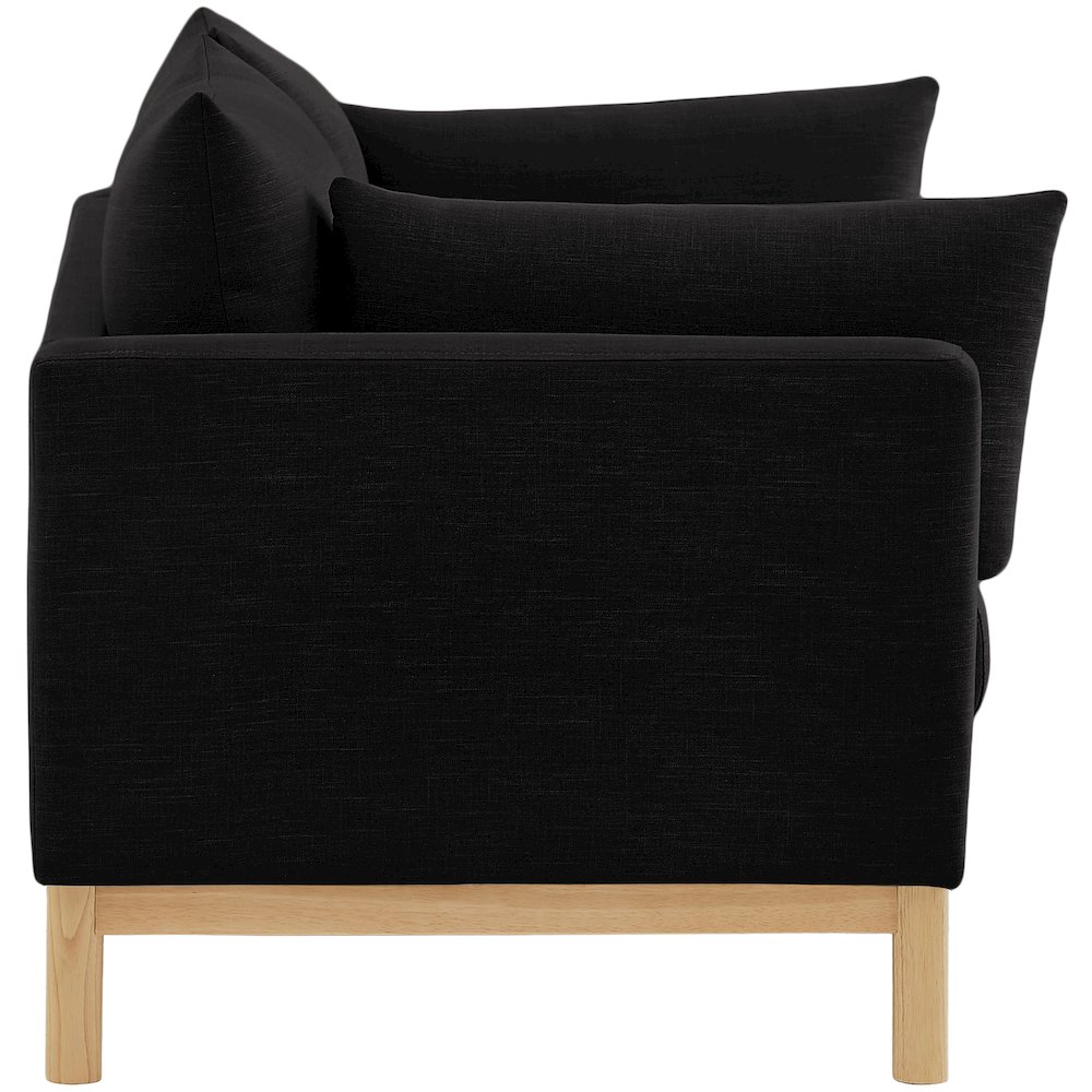 Langham Black Linen Textured Fabric Loveseat. Picture 7