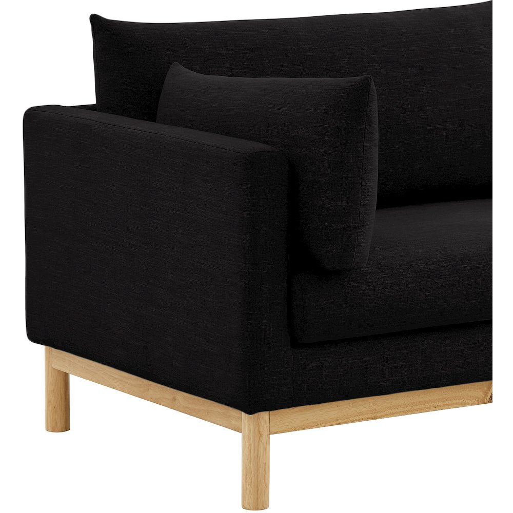 Langham Black Linen Textured Fabric Loveseat. Picture 8