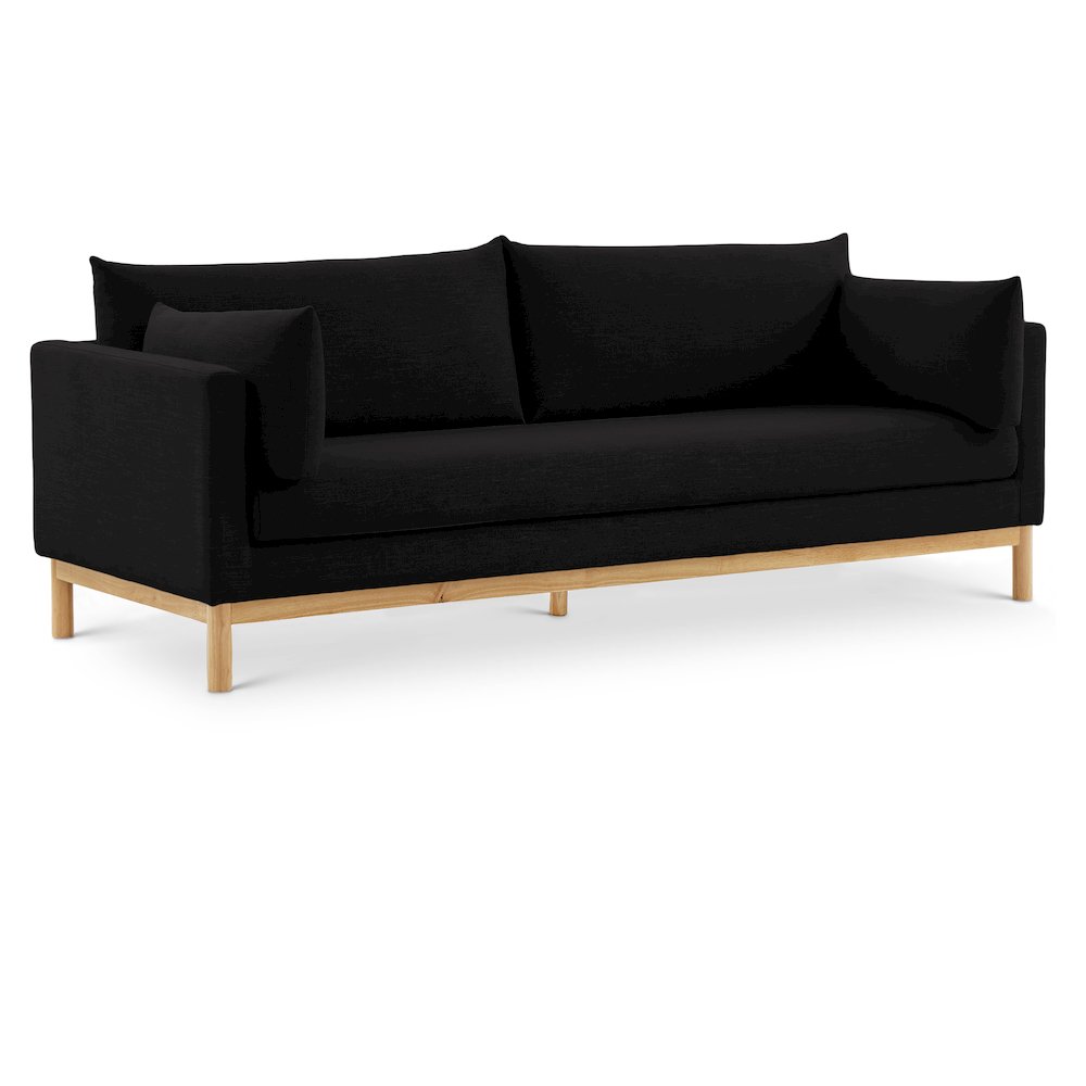Langham Black Linen Textured Fabric Sofa. Picture 1