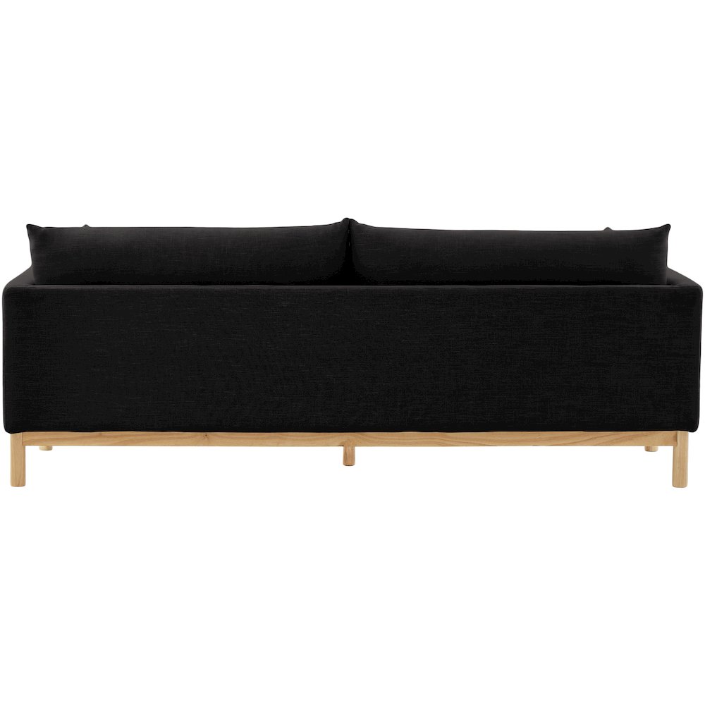 Langham Black Linen Textured Fabric Sofa. Picture 3