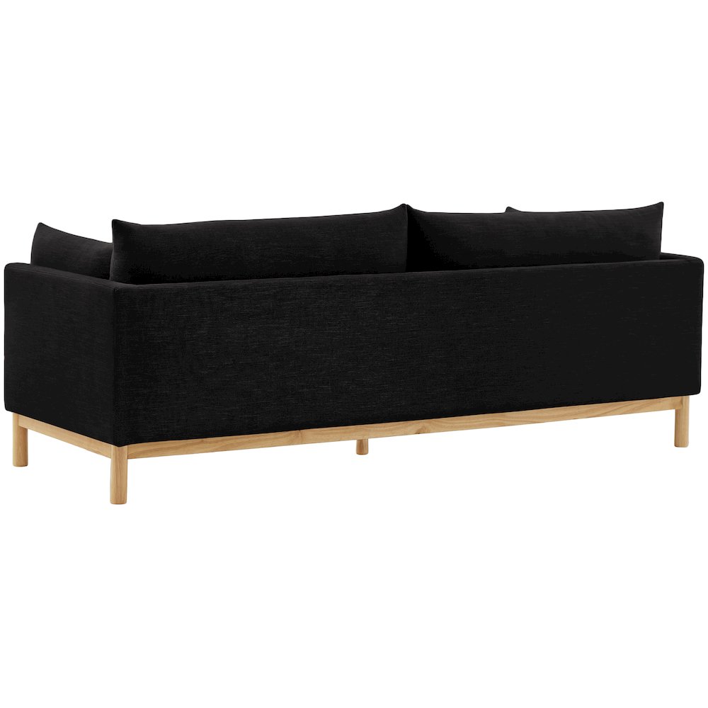 Langham Black Linen Textured Fabric Sofa. Picture 4