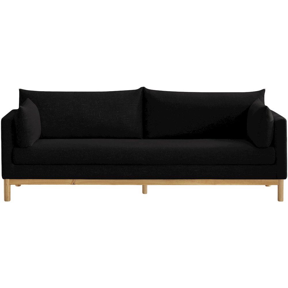 Langham Black Linen Textured Fabric Sofa. Picture 5