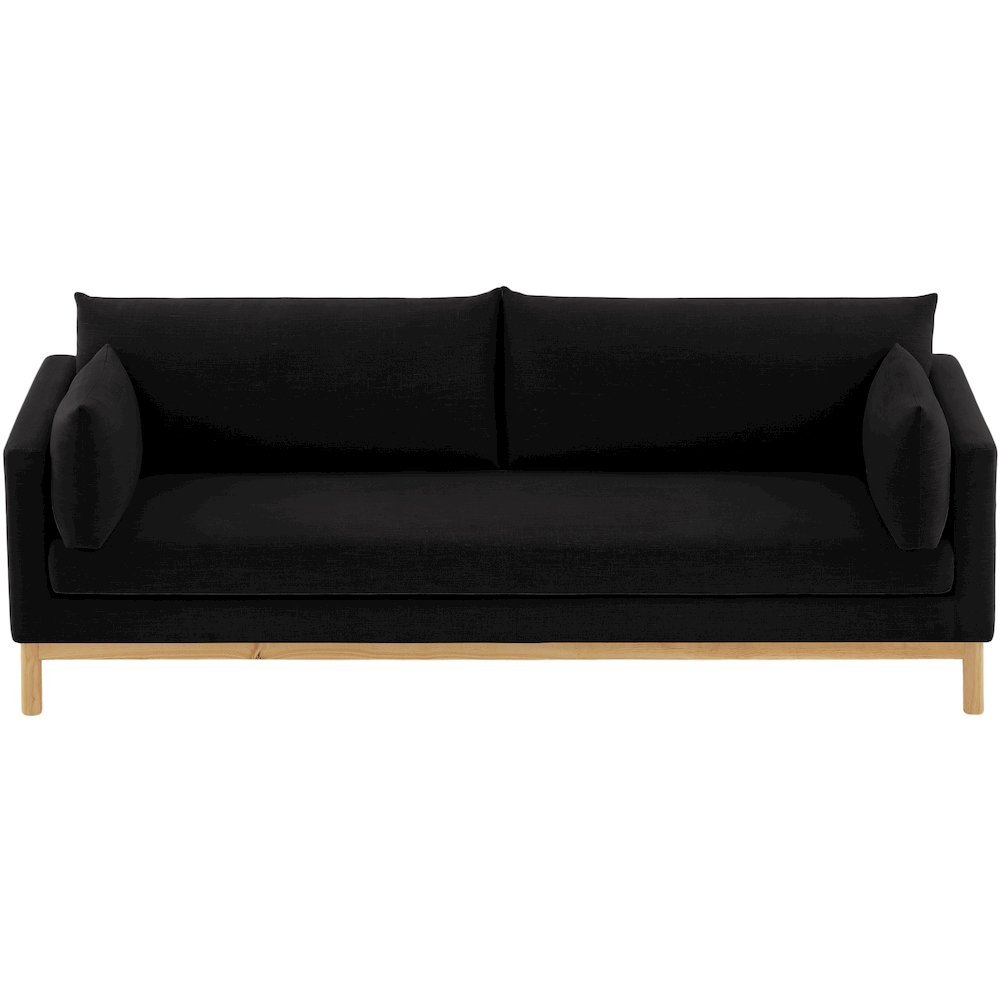 Langham Black Linen Textured Fabric Sofa. Picture 6