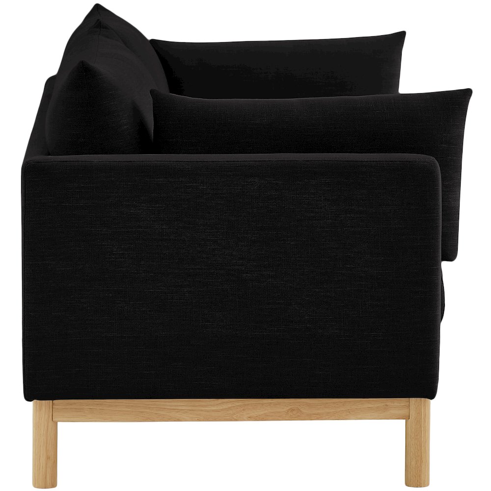 Langham Black Linen Textured Fabric Sofa. Picture 7