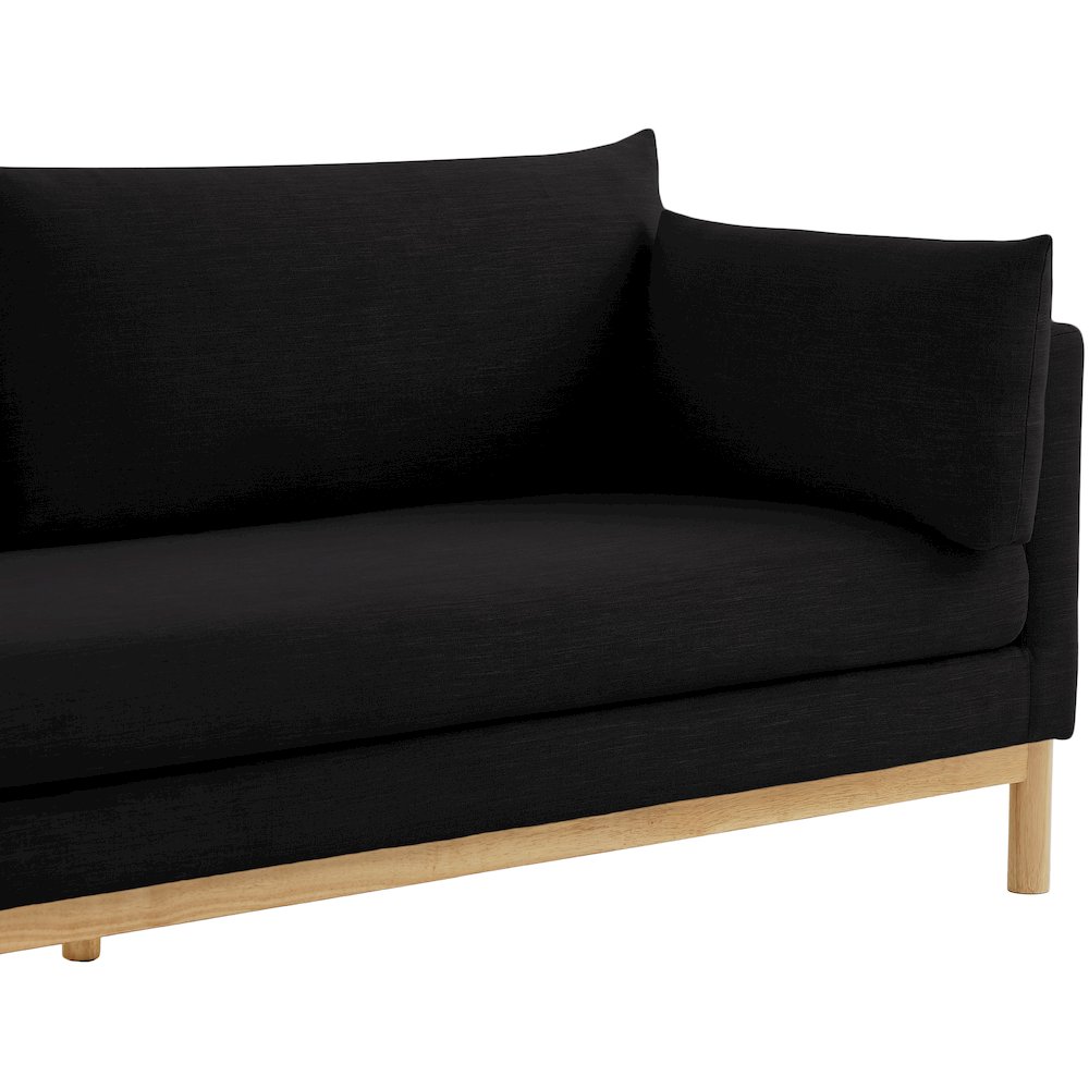 Langham Black Linen Textured Fabric Sofa. Picture 9