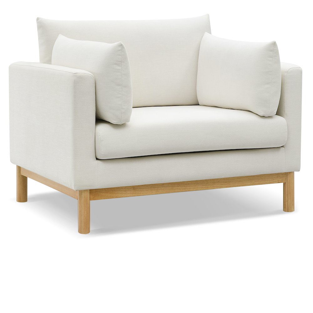 Langham Cream Linen Textured Fabric Chair. Picture 1