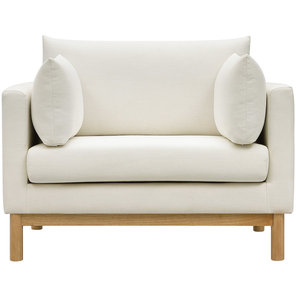 Langham Cream Linen Textured Fabric Chair. Picture 5