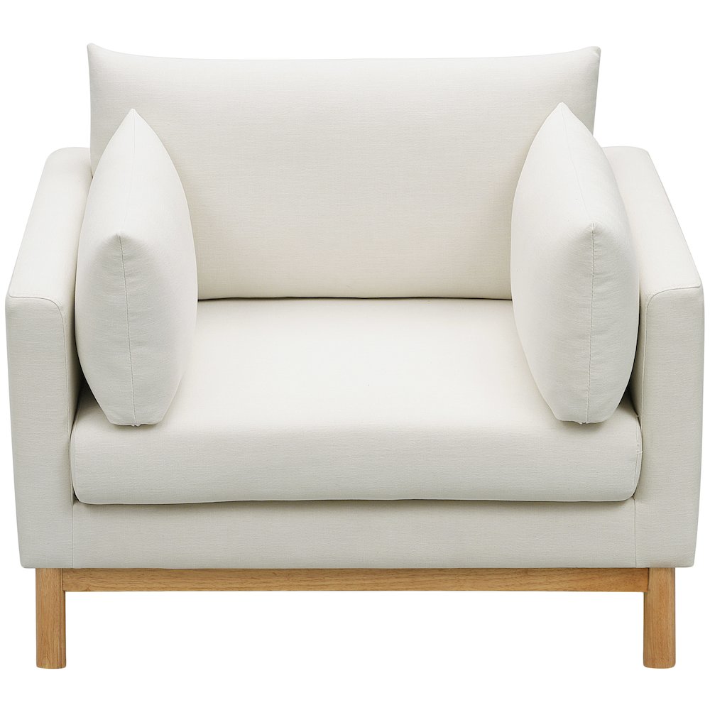 Langham Cream Linen Textured Fabric Chair. Picture 6