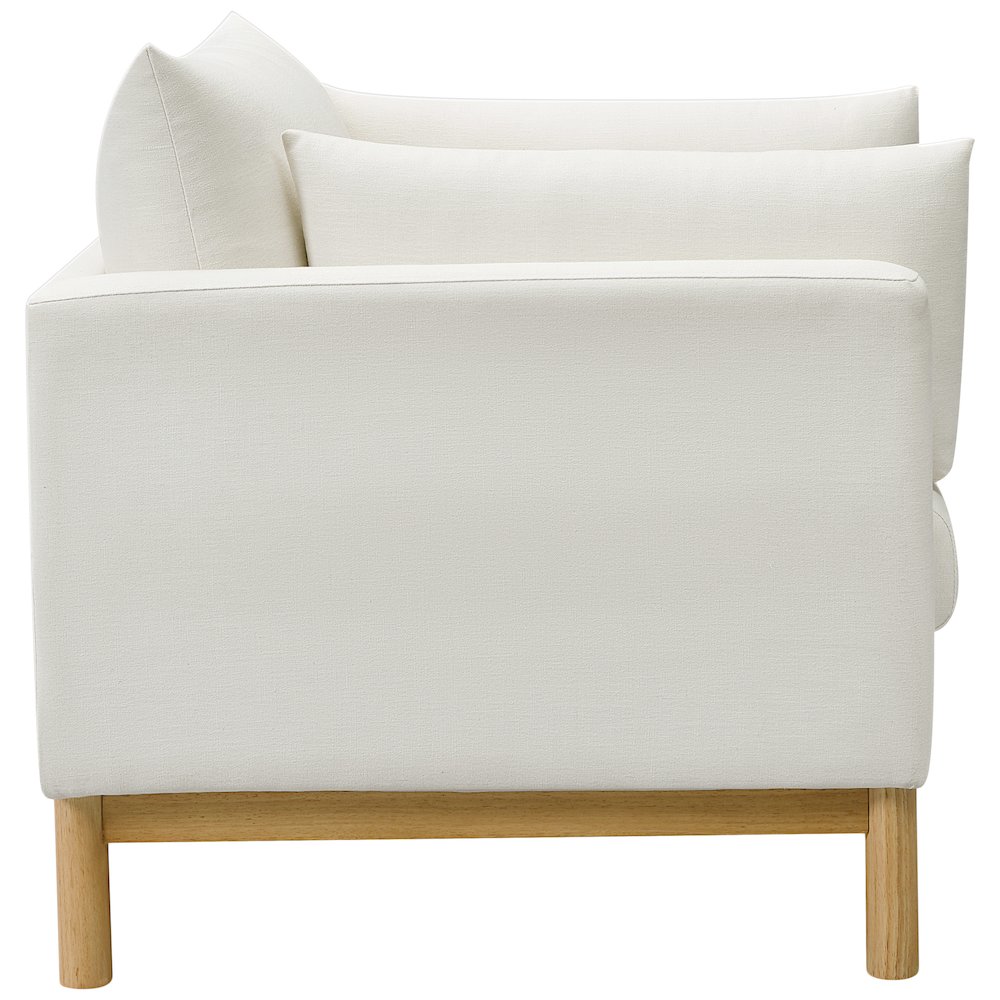 Langham Cream Linen Textured Fabric Chair. Picture 7