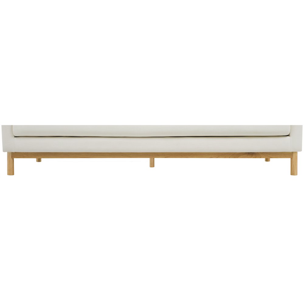Langham Cream Linen Textured Fabric Loveseat. Picture 10