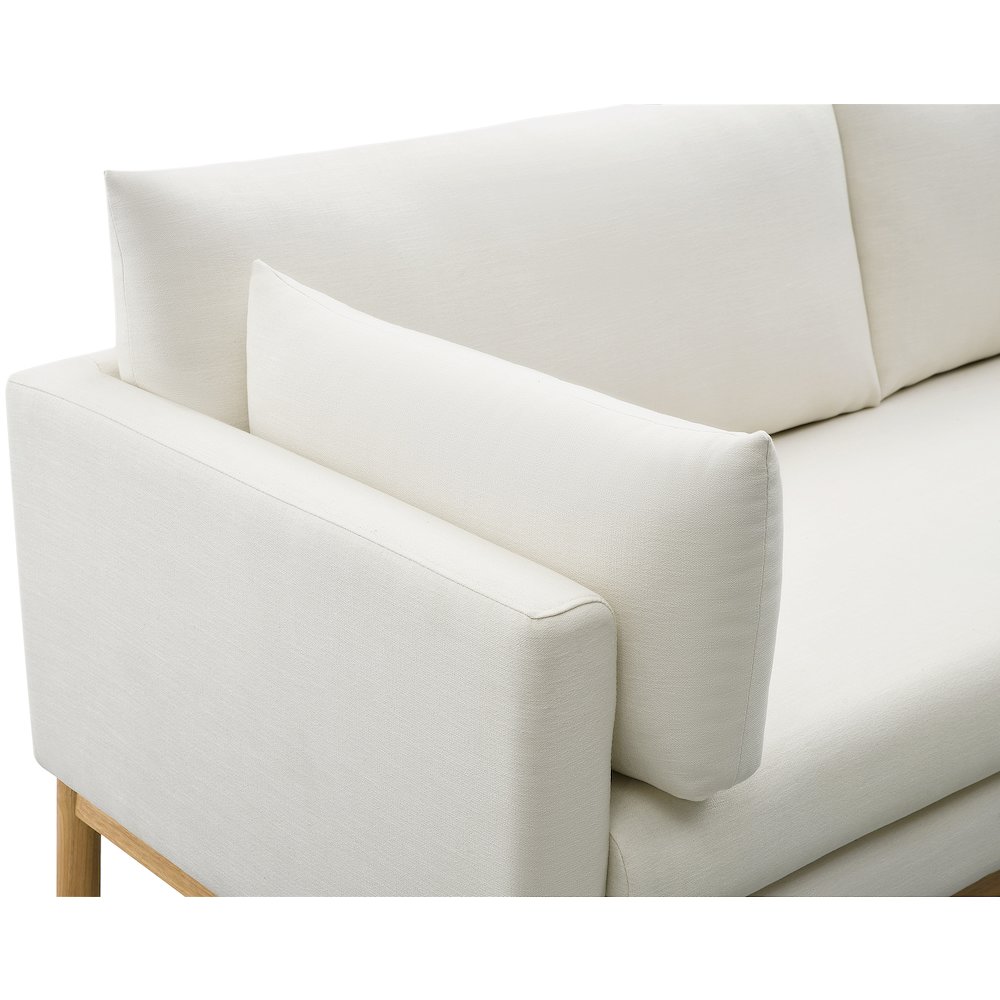 Langham Cream Linen Textured Fabric Loveseat. Picture 11