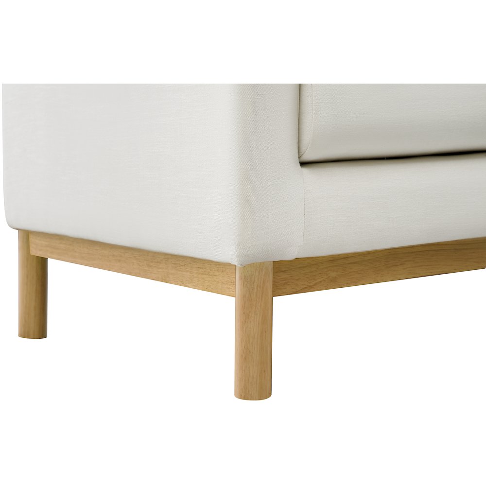 Langham Cream Linen Textured Fabric Loveseat. Picture 12
