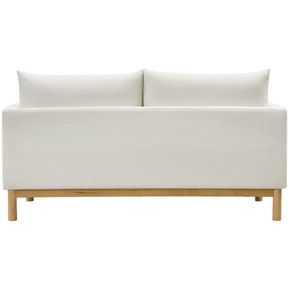 Langham Cream Linen Textured Fabric Loveseat. Picture 3