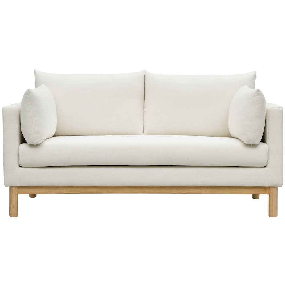 Langham Cream Linen Textured Fabric Loveseat. Picture 5