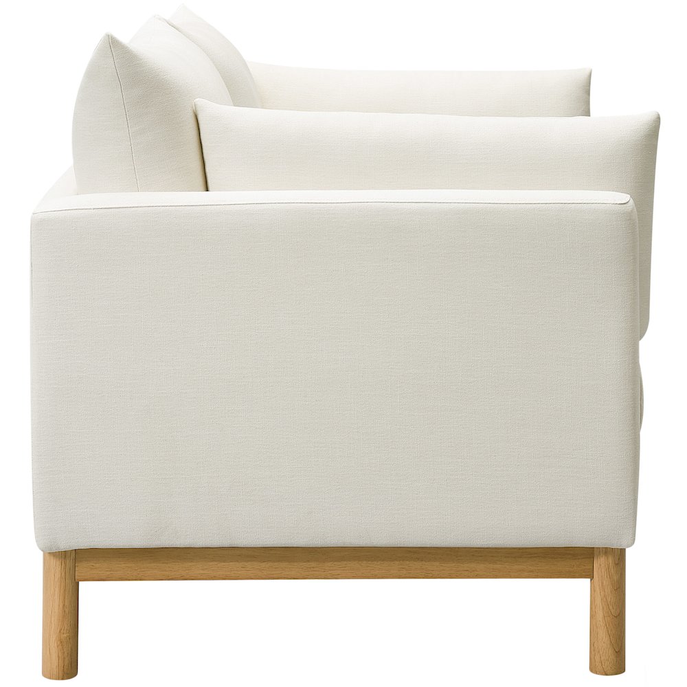 Langham Cream Linen Textured Fabric Loveseat. Picture 7