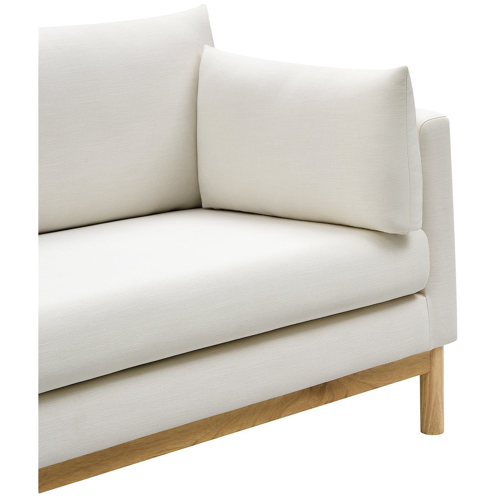 Langham Cream Linen Textured Fabric Loveseat. Picture 9