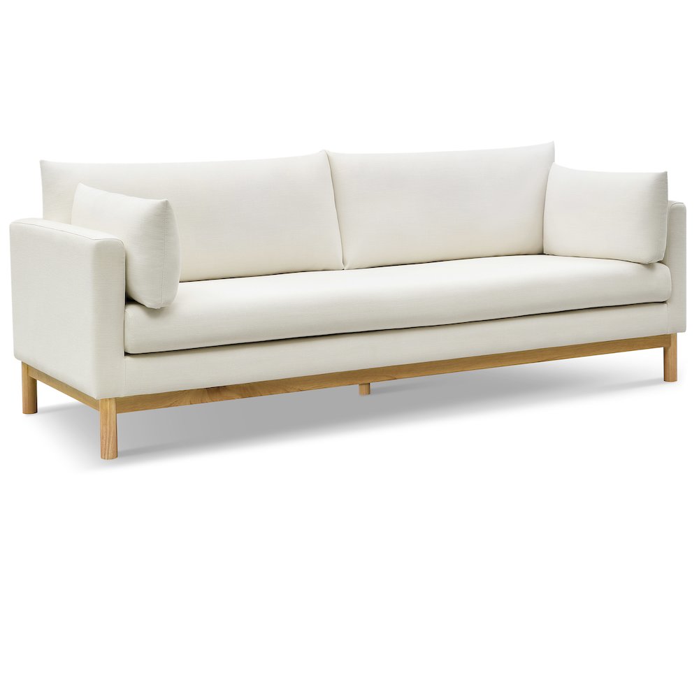 Langham Cream Linen Textured Fabric Sofa. Picture 1