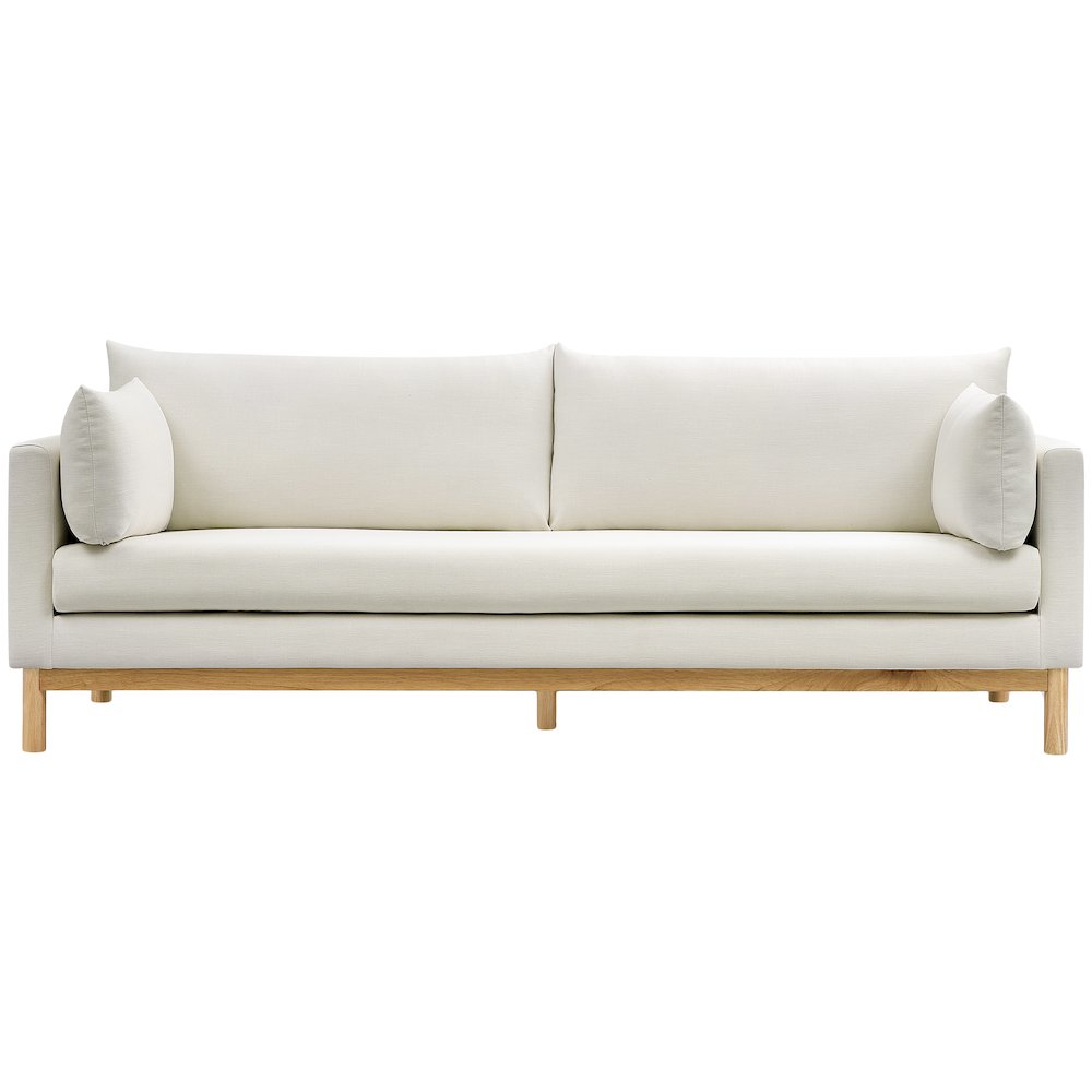 Langham Cream Linen Textured Fabric Sofa. Picture 5