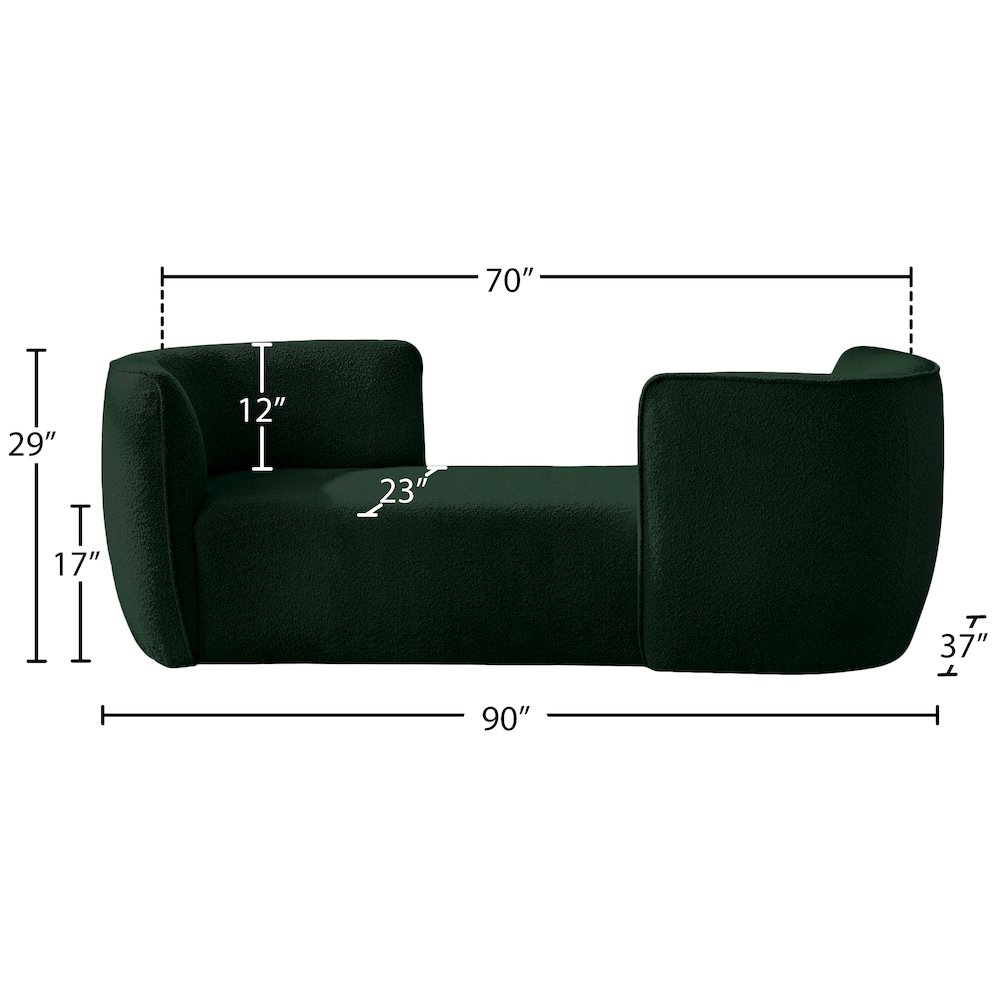 Hilton Green Fabric Chaise. Picture 10
