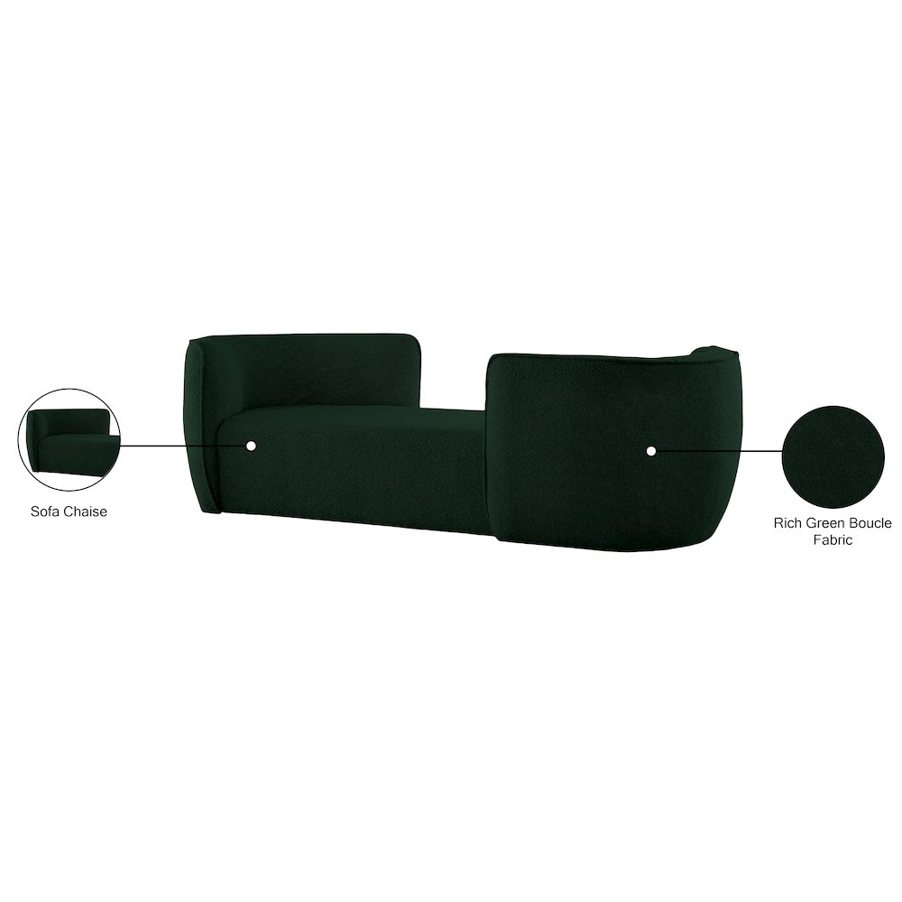 Hilton Green Fabric Chaise. Picture 11