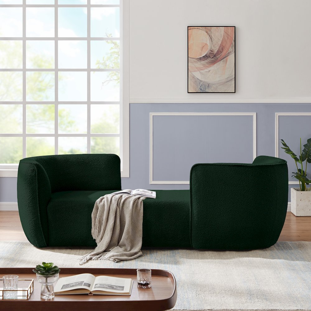 Hilton Green Fabric Chaise. Picture 2