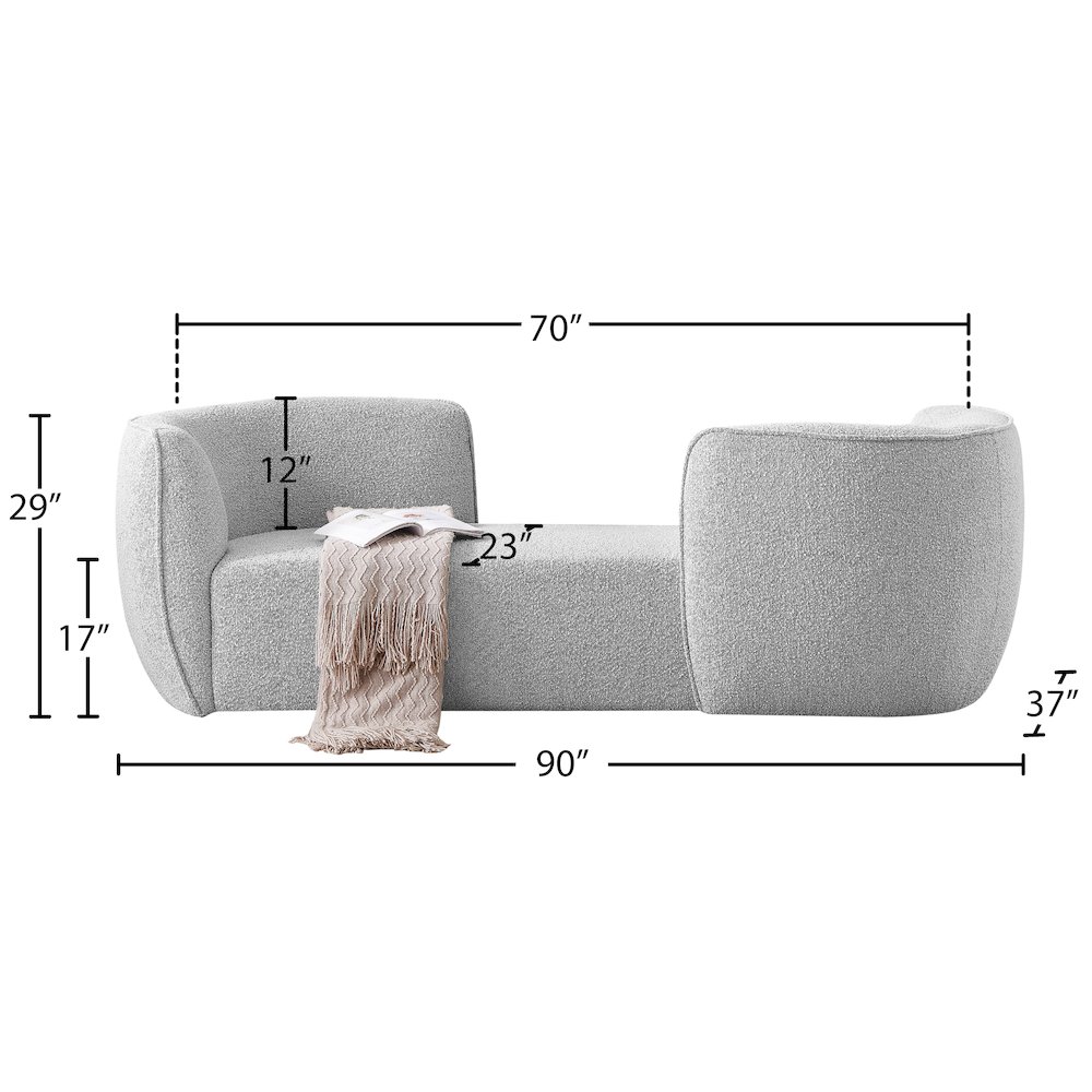 Hilton Grey Fabric Chaise. Picture 11